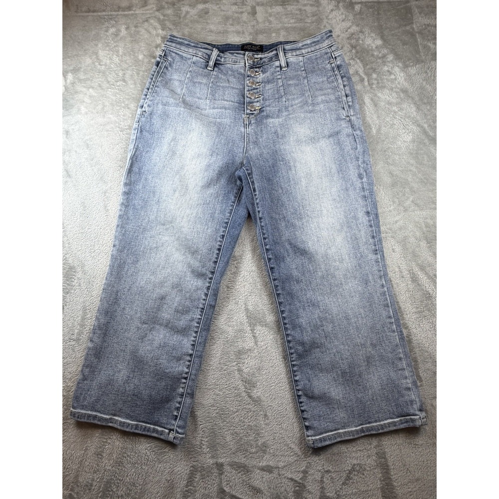Judy Blue Jeans Women's 15/32 Wide Leg Light Blue Button Fly